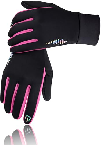 SIMARI Kids Winter Gloves with Touchscreen, Water-Resistant, Warm Thermal, Windproof for Boys Girls Toddler, Gloves for Cold Weather Cycling Running Snow Ski Football Soccer Hiking Camping (Rose S)
