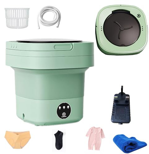 AFGSsm 12L mini washing machine, Portable washing machines with Drain Basket for Travel Apartments Dorms, Underwear Baby Clothes(Green)