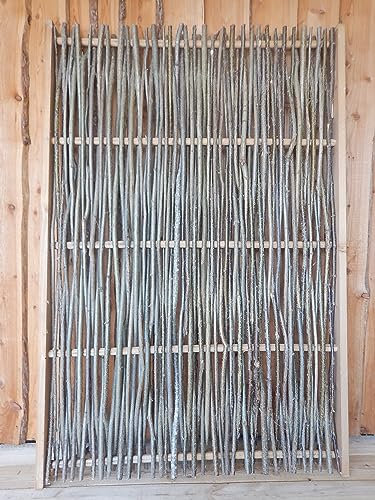 Ladenburger HASELNUSS Zaun SICHTSCHUTZ Schutz WEIDENZAUN FLECHTZAUN UNBEHANDELT SEITLICH MIT Rahmen 120x180