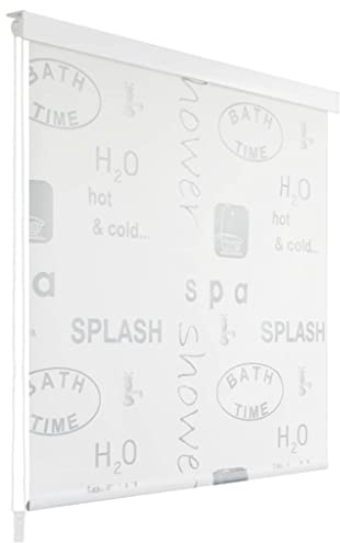 Homgoday Tenda a Rullo per Doccia 80x240 cm con Scritta Splash, Tenda Bagno, Tenda da Doccia, Impermeabile Tenda Doccia Tende da Vasca da Bagno