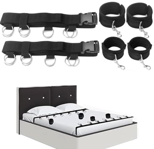 Bedroom Bondage Set Adjustable Fetish BDSM Bed Restraints Under Mattress