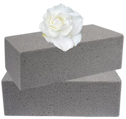 Nwvuop 2Pcs Floral Foam Blocks (9.0 L x 4.13 W x 2.75 H) Dry Flower Foam for Flower Arrangements Florist Supplies for Arts, Crafts & Weddings(Grey)