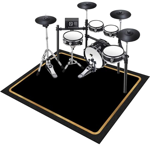 Tappeto per Batteria Tappeto a Tamburo Professionale Tappetino Insonorizzato per Batterie elettroniche Rullante Acustica Snare Drum Grancassa Strumenti Musicali Coperta Antiscivolo 120 x 70 cm