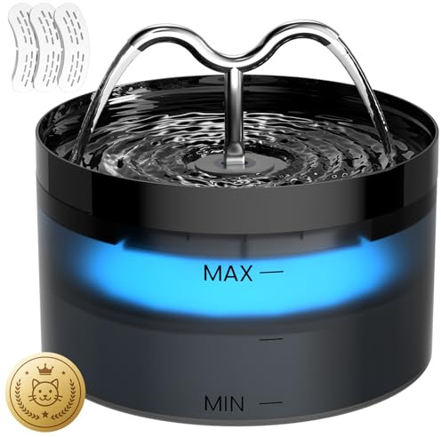 DOOOB Katzentrinkbrunnen, 2,1L Katzen Trinkbrunnen, Katzenbrunnen mit Ultra-Leiser Pumpe, Automatischer Trinkbrunnen für Katze und Kleine Hunde, Inkl. 3 Filter & 3Schwämme