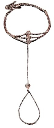 UBOHUZ 2 st handkedja för kvinnor med ring utsökt bröllop fingerarmband elegant handled för kvinnor och flickor, En storlek