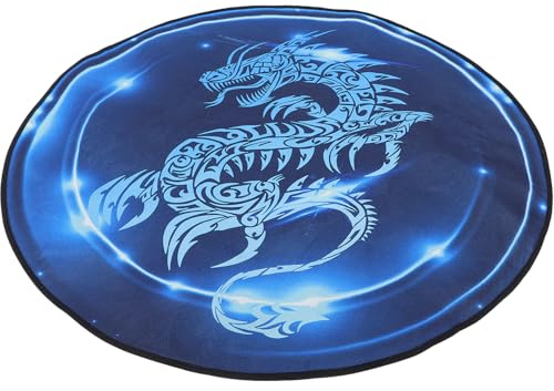 Healifty Thick Non-slip Drum Mat Carpet 1.2m Diameter Blue Pattern Soundproof Electric Drum Rug for Practice and Home Kit Accessories