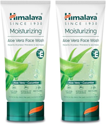 Himalaya Moisturizing Aloe Vera Face Wash,Cleanses, Soothes and Nourishes Skin,For Normal to Oily Skin- 150ml (Pack of 2)