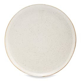 House Doctor Großer Teller Pion Weiß | Gesprenkeltes Geschirr aus Steingut | Zeitloses dänisches Design für Hygge-Lebensgefühl, Large, Cream White