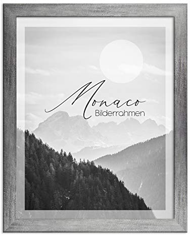 BIRAPA Monaco Bilderrahmen 50x75 cm Grau Gewischt - Bilderrahmen, Posterrahmen, Wechselrahmen, Bilderrahmen Modern