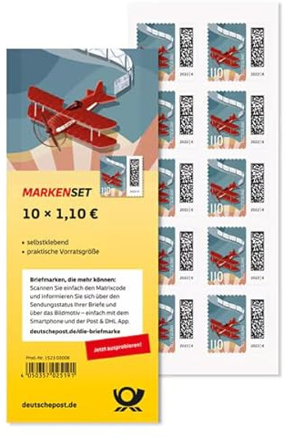 10 stämplar Deutsche Post, 1,00 EUR kompakt brev inkl. 10 kuvert (brevseglar)