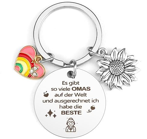 QONCV Oma Geschenk, Schlüsselanhänger Oma, Geschenk Oma, Weihnachten Geschenk für Oma von Enkel Enkelin Muttertagsgeschenk Oma Geschenke Geburtstag Bester Oma Geschenk Oma und Opa keychain Oma