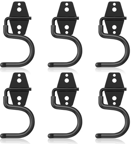 HUPBIPY 6 Pack Metal Garage Hooks, Heavy Duty S Hooks Tool Hangers for Garage Wall, Shed, Garden Storage Organizer