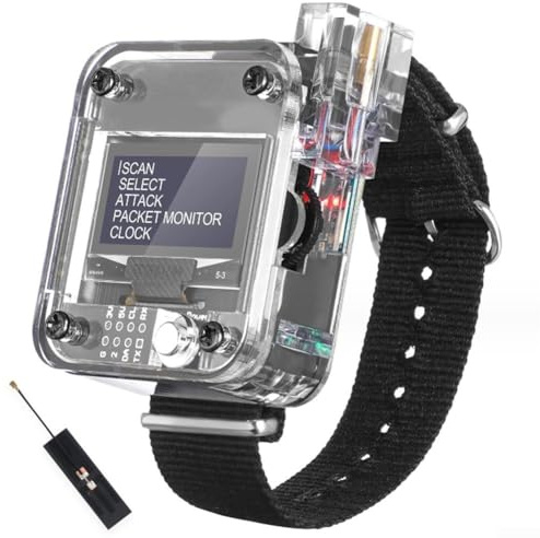 SPORTARC Orologio indossabile per ESP8266 scheda di sviluppo per DSTIKE Deauther Watch SE, dispositivo di prova WiFi indossabile con batteria da 500 mAh e protezione acrilica