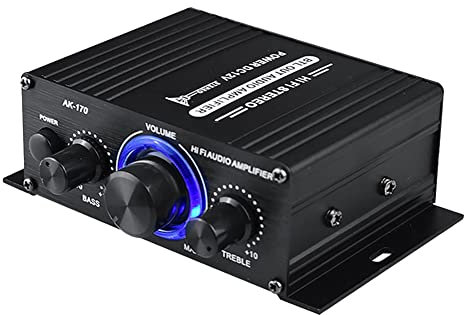 Haptufer Amplificateur de Puissance Audio -170 Amplificateur de Puissance Audio 200W + 200W Amplificateur de Puissance Audio pour Amplificateur de Puissance Audio avec Entrée