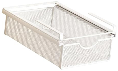 Jiuvaso Cestino portaoggetti sotto la mensola, ripiano estraibile per tavolo, pratico e stabile cassetto organizer sotto la scrivania per libreria e, Xs