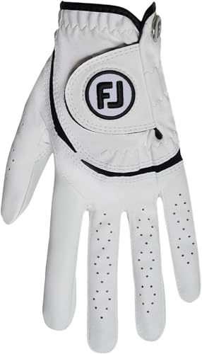 Footjoy Golfhandschuh für Linke Hand (für Rechtshänder-Golfer), Weiß/Schwarz, M