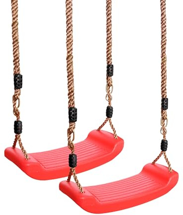 Gartenpirat Kinder Schaukelsitz von Gartenpirat Robustes Schaukelbrett aus Kunststoff für sicheren Spielspaß Farbe Rot 2er Set