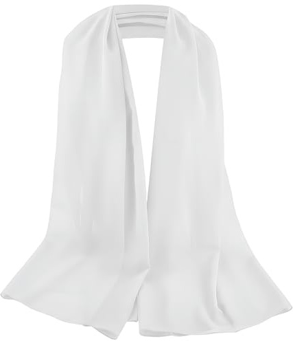 Elegant Damceremoni Chiffong Sjal - Enfärgad Satin Halsduk för Aftonklänningar, Bröllop, Fest, Gåvor - 180 x 70 cm