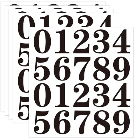 5 Sheets 2 Inch Number Stickers for Mailbox,Black Waterproof Number Stickers,Self Adhesive 0-9 Vinyl Numbers Sticker for Mailbox, Door, Garbage Bins,AddressNumber,Outdoor