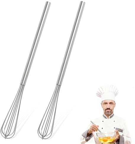 2 PCS Stainless Steel Small Hand Whisk, Durable Tiny Wire Mini Whisk for Cooking, Mixing, Whisking, Blending, Beating, Stirring