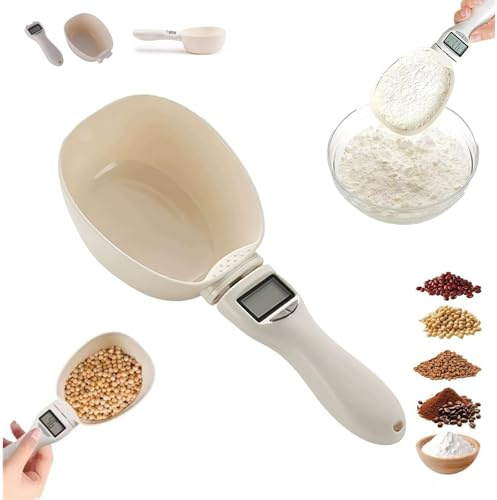 Electronic Measuring Spoon with Conversion, 2026 New Digital Food Measuring Scoop Scale 800g/0.1g High Precision with LCD Screen, Adjustable Digital FoodMeasuring Scoop Scale, Kitchen Baking Gadgets