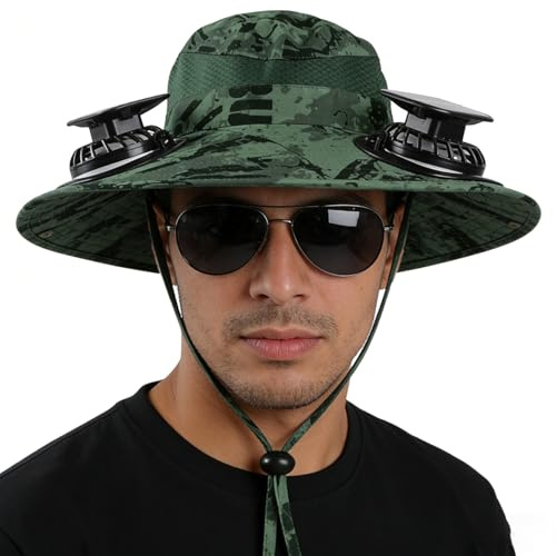 Sombrero con Ventilador para Mujer,Gorro de Protección Solar | Sombrero con protección UV - para Jardinería, Verano, Playa, Golf, Viajeros, Senderismo, Ciclismo, Conciertos, Parque