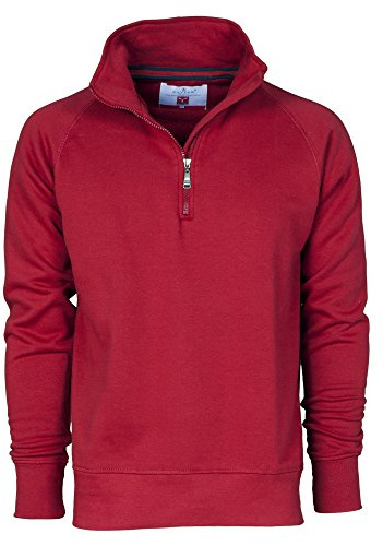 CHEMAGLIETTE! Felpa Da Lavoro Maglia Felpata Cotone Con Mezza Zip In Tinta Payper Miami +, Colore: Bordeaux, Taglia: L