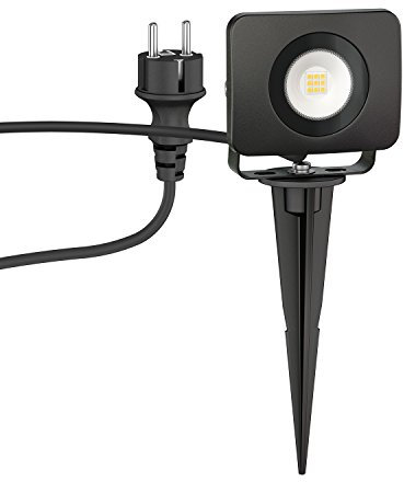 ledscom.de LED Gartenstrahler Wega mit Erdspieß für außen, schwarz, 9,46W, 935lm, warm-weiß