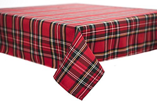 texpot Tischdecke 140 x 140 cm im Schottenkaro rot Tartan kariert 100% Polyester