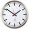 Eurotime 56862-07 - Orologio da parete radiocomandato, 40 cm, cassa in acciaio inox argento, vetro vero, quadrante della stazione, cambio automatico dell'ora, orologio da parete per soggiorno o