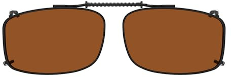 Eyekepper Metal Frame Rim Polarized Lens Clip On Sunglasses 54 * 34MM Brown Lens