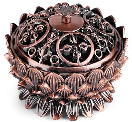 MAGT Bruciatore di Incenso, Vintage Forma di Loto Bruciatore di Incenso Censer Holder Bruciatore Incenso in Grani per la Decorazione tè Dellhome Ufficio