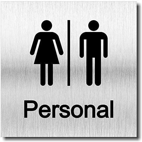 Türschild Personal WC Toilette UV Druck 12 x 12cm - 3mm Aluverbund - Made in Germany - Art.Nr. 2121