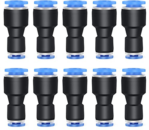 ERGAOBOY 10 stycken 6 mm ytterdiameter x 4 mm ytterdiameter rak reducerare för anslutning av anslutningar, pneumatisk union slang reducerare koppling
