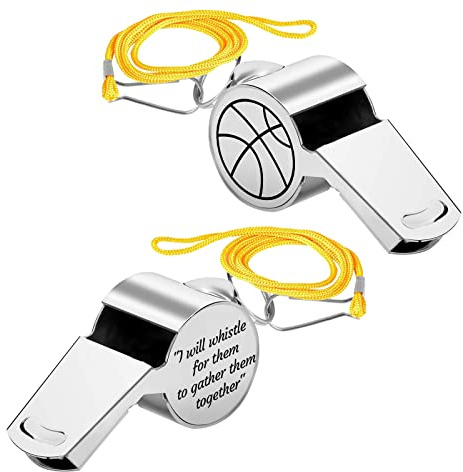 Uiopa Sifflet de Sport Personnalisé, Sifflet de Nom Personnalisé avec Cordon, Sifflet Fort pour Arbitres Entraîneurs Basketball Football Rugby Sports Concours Scolaire, Nom Gravé et Icône