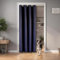 tinycurtains, Türvorhang mit Teleskopstange, einfache Montage in nur 1 Minute ohne Bohren (Türvorhang dunkelblau + Stange Silber, Vorhang 210 x 150 cm (HxB); Stange 55-90 cm)