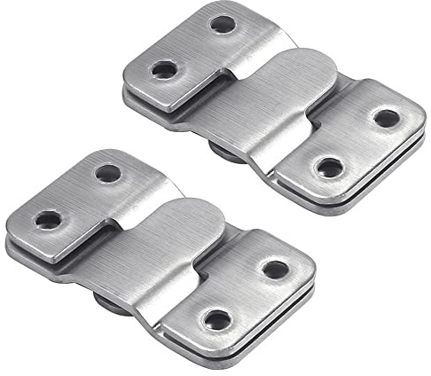 Stainless Steel Interlock Hanging Buckle, Heavy Duty Flush Mount Bracket Interlocking Furniture Connector, Z-Shaped Clip Wall Mount Hardware for Display Art Gallery Furniture Photo (2pairs Small)