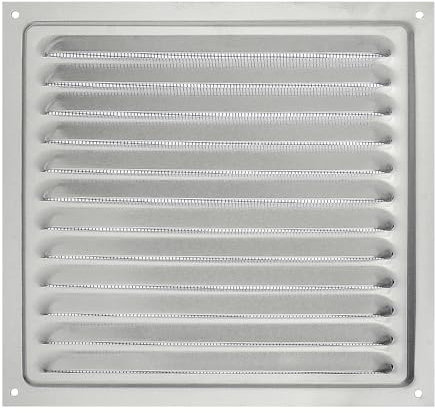 Griglia di Ventilazione in Alluminio Anodizzato con Rete Protettiva | Presa d'Aria Interna/Esterna in Metallo Resistente agli Insetti | Griglia di Aerazione per Pareti e Soffitti. (25 x 25 cm)