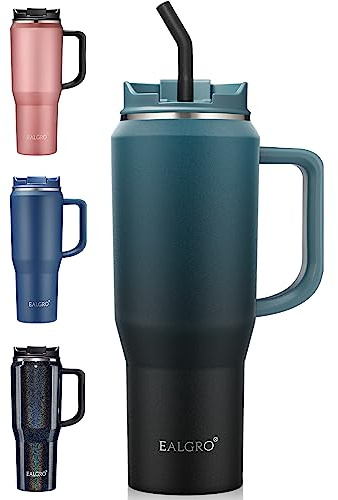 EALGRO 40 oz Insulated Stainless Steel Water Bottle Jug with Straw