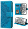CASEONJAN Handyhülle für Samsung Galaxy Note 20 Hülle, PU Leder Klapphülle mit [Kartenfach] [Magnetverschluss], Flip Case Handytasche Prägung Schutzhülle für Samsung Note 20 (Blau)