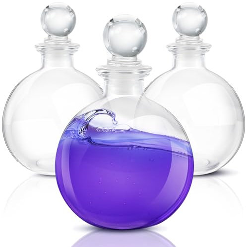 Tessco for you 3 Pcs 8.5 oz Glass Potion Bottles with Cork, Stylish