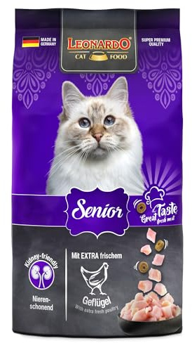 Leonardo Adult Senior | 300 g | Nourriture sèche pour Chats Adultes et Seniors | avec du Poulet Frais | Apport énergétique réduit pour Une Silhouette Saine