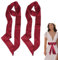 2 Stücke Stoffgürtel Damen Bindegürtel Damen, Satin Gürtel 5cm x 200cm TrachtengüRtel Damen, BindegüRtel FüR Kleider, Female Stoffgürtel, Haartuch, Hut Zubehör(Rot)