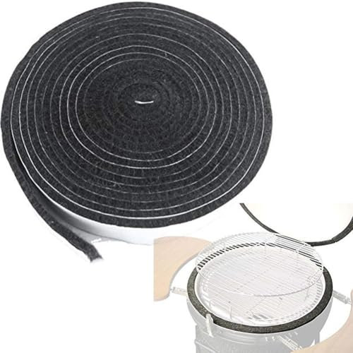 Anello di tenuta per grill, guarnizione per barbecue, nastro autoadesivo in fibra resistente alle alte temperature, per grandi griglie per barbecue, come ad esempio Big Green Egg L XL 2XL