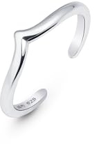 Amberta Anello Piede per Donna in Argento Sterling 925 Regolabile | Gioielli Estivi Donna Onda Cuore Fiore Delfino Corona: Wishbone