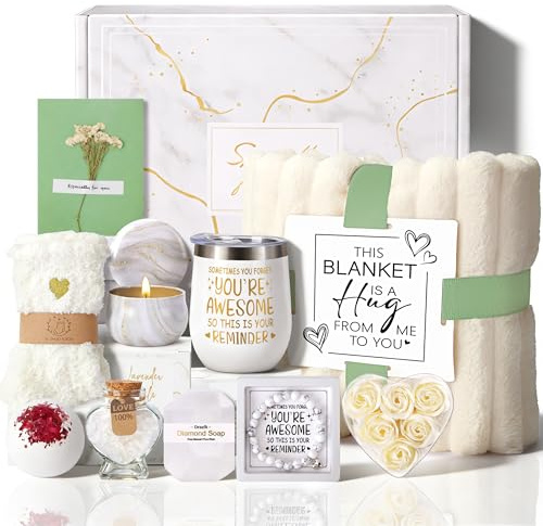 Drazik® Birthday Pamper Gifts for Women, Luxury Hug in a Box Self Care package for Her Relaxation Spa Gifts Sets, Wellbeing Get Well Soon Hamper Gifts Ideas for Women Best Friend Bestie Sister