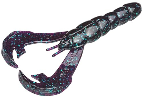 Strike King Rage Craw Fishing Lure, Soft Plastic Craw, Junebug, 4-Inches, 7 Count (Pack of 6)