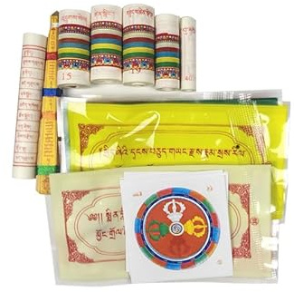 Gandhanra Kit Tibetano de Consagración Sagrada para Relleno de Estatuas - Juego Completo de Pergaminos de Mantras - Elaborado y Bendecido en la Academia Budista Larung Gar