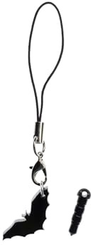 Miniblings Bat Flittermouse Mobile Cell Phone Charm Pendant Rodent Black