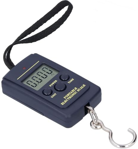 CABLEPELADO Bascula Digital LCD de mano para colgar equipaje, Báscula Portátil para Equipaje, Báscula Portátil para Equipaje, Capacidad de peso 40Kg, Precisión 10g, Pantalla LCD, Medidas en Kg y Lb